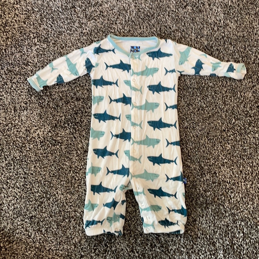 Kickee Pants shark converter gown 3-6 month